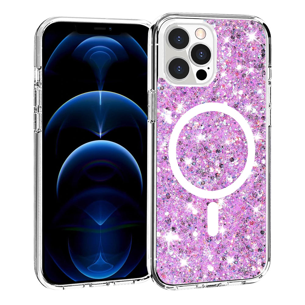 Techsuit Sparkly Glitter MagSafe - iPhone 12 Pro Max - Magenta