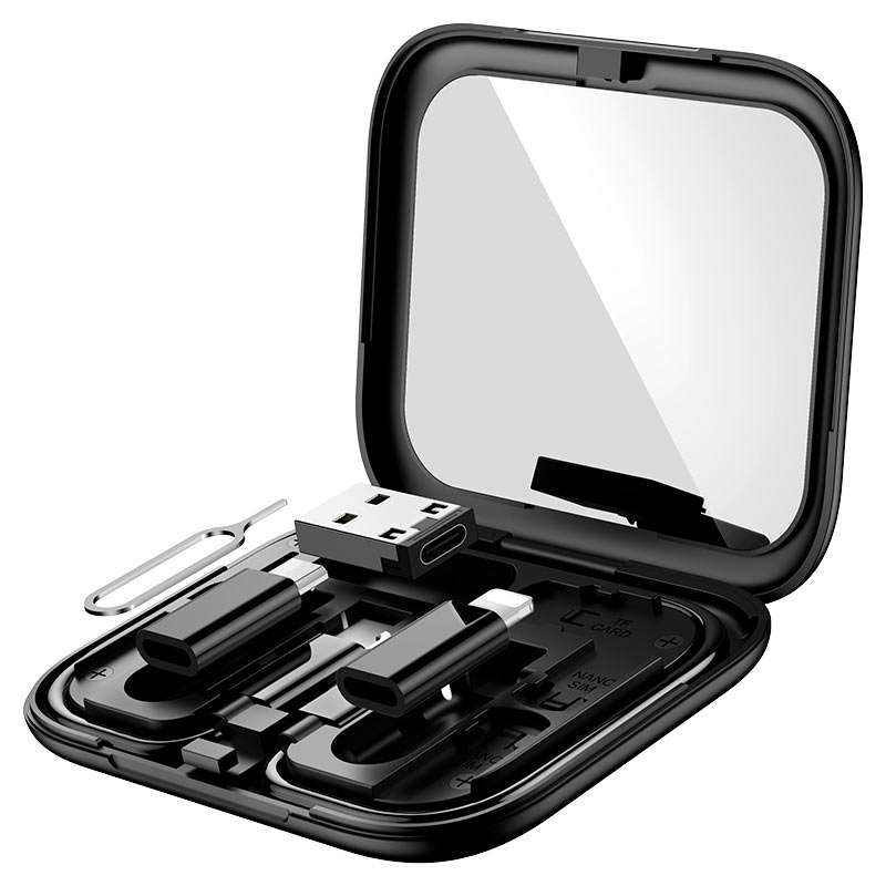 Hoco Set Cable, Adapters & Card Remover Treasure Box - Black