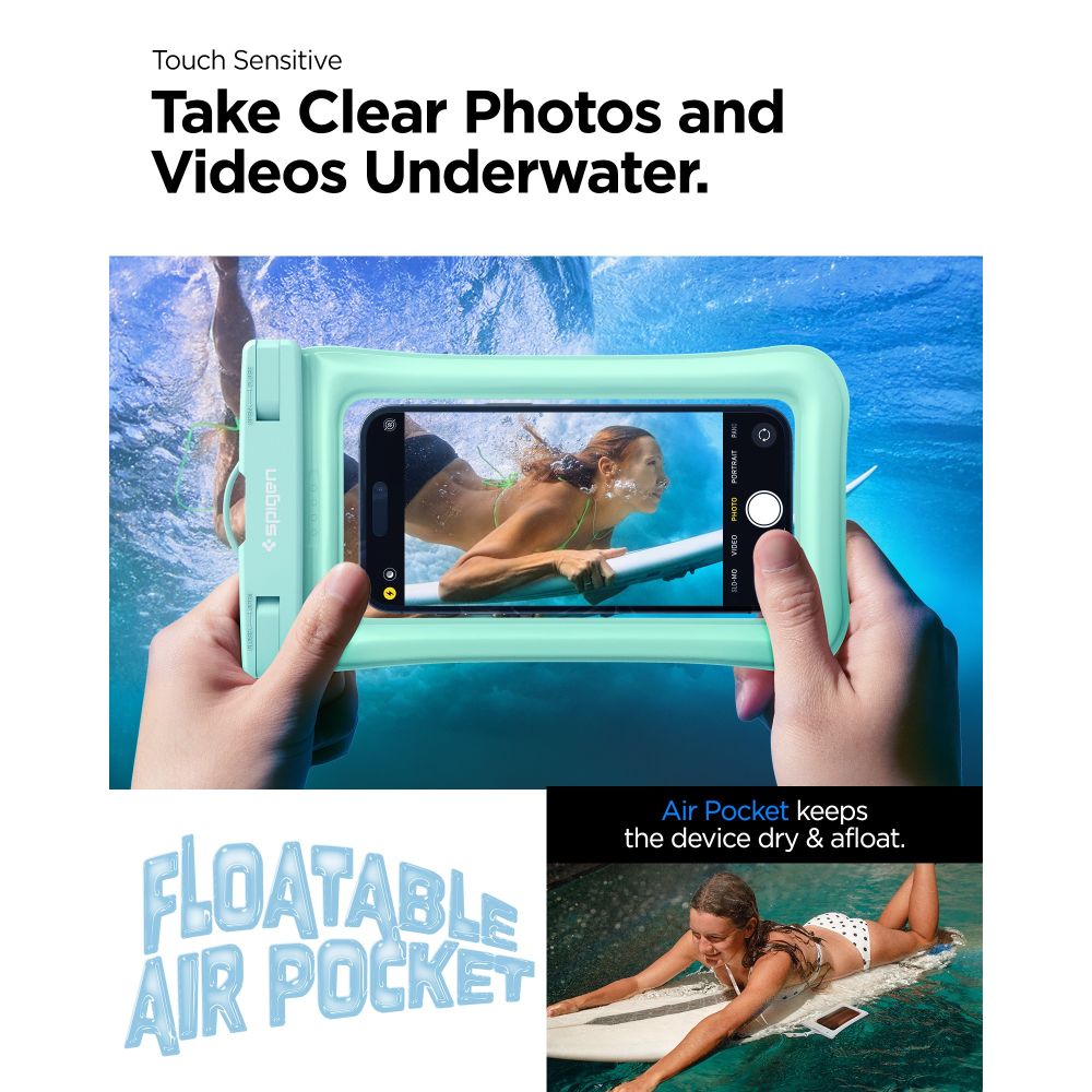 Spigen Waterproof Case (A610) - IPX8, for Phone max 6.9" - Mint