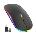 Techsuit Wireless Mouse - Gaming, RGB, Bluetooth, 2.4G, 1600 DPI - Black