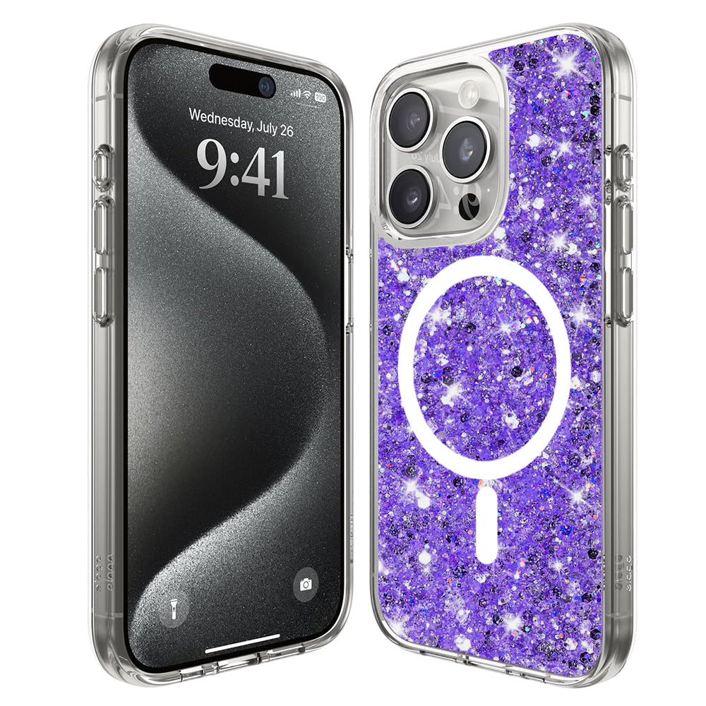 Sparkly Glitter MagSafe - iPhone 15 Pro Max - Purple