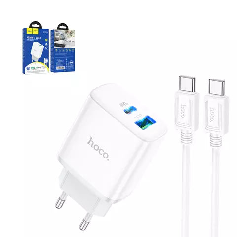 HOCO C105A Φορτιστής 20W με θύρα USB-C και USB και καλώδιο usb-c to usb-c