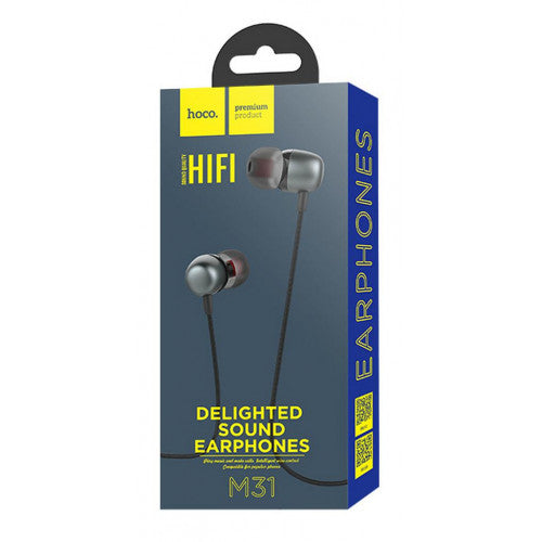 Ακουστικά HOCO M31 Με μικρόφωνο και HiFi ποιότητα ήχου 3.5mm audio plug Μαύρα