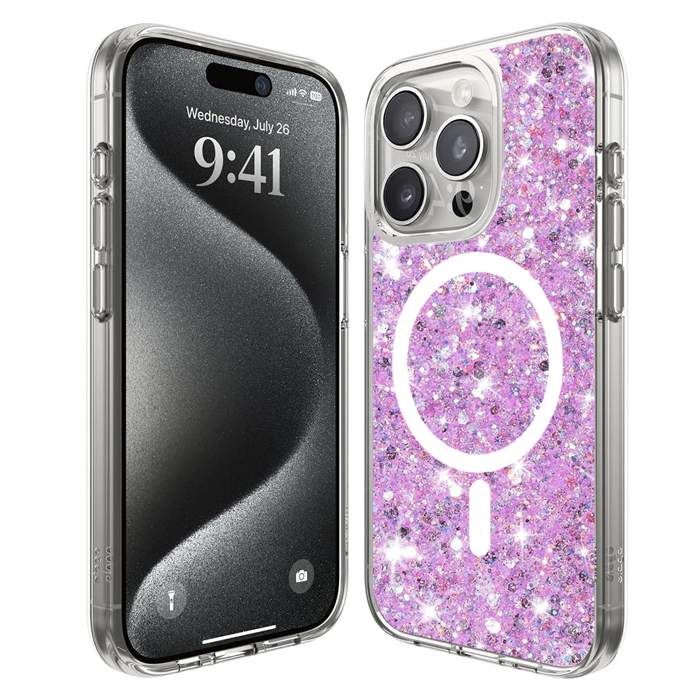 Sparkly Glitter MagSafe - iPhone 15 Pro Max - Magenta