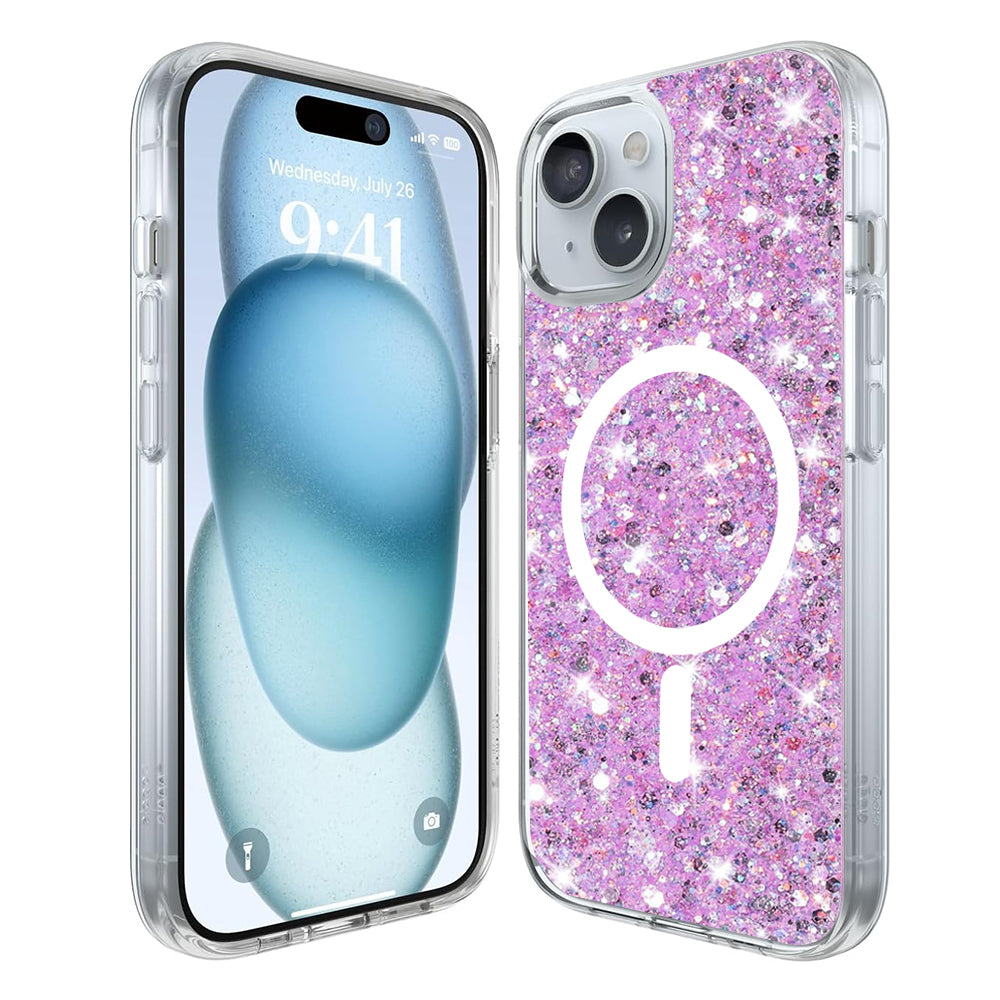 Sparkly Glitter MagSafe - iPhone 15 - Magenta