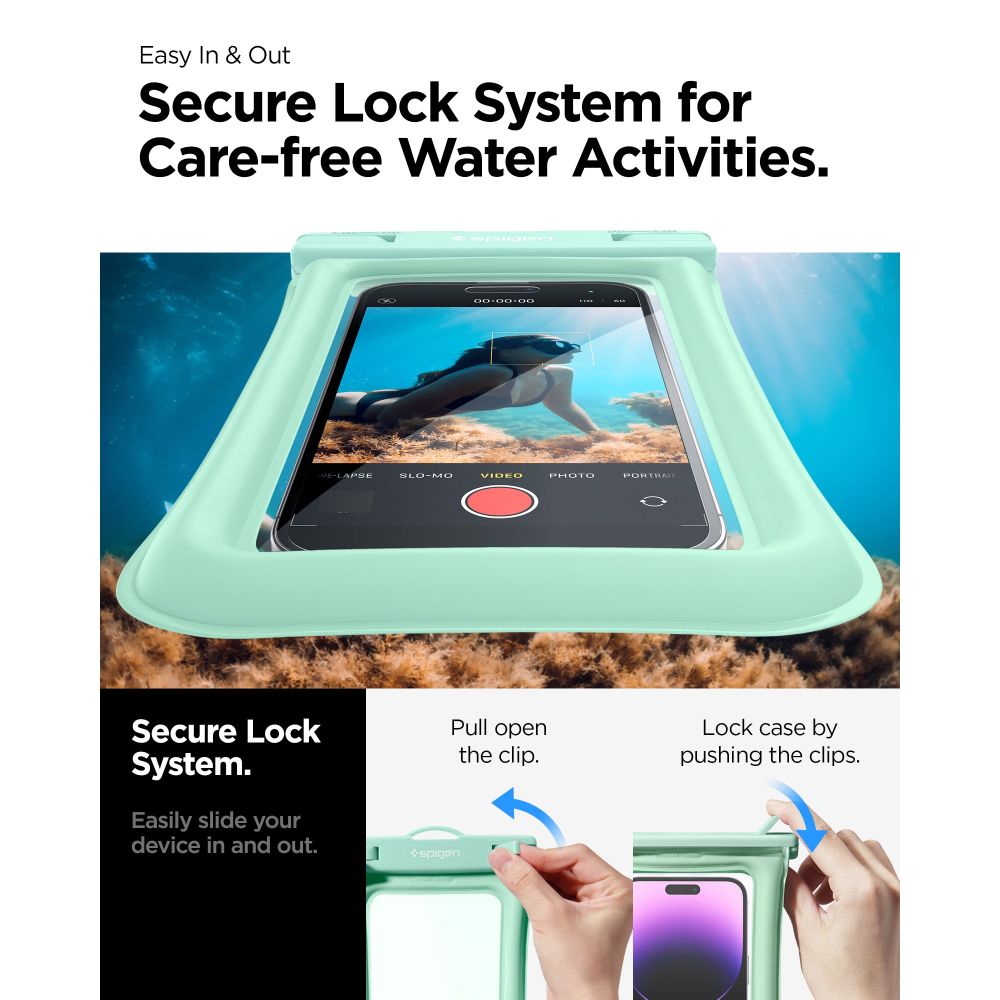 Spigen Waterproof Case (A610) - IPX8, for Phone max 6.9" - Mint