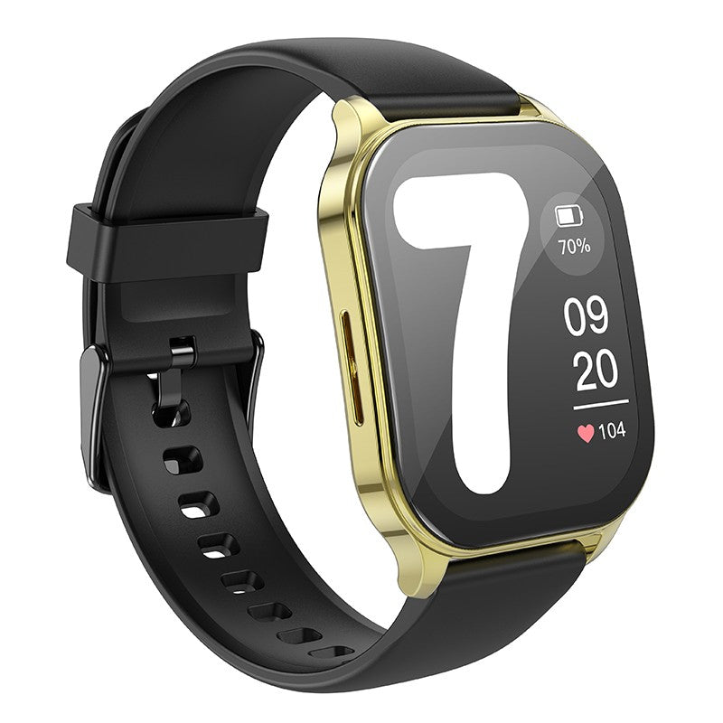 Smartwatch Hoco Y19 IP68 AMOLED οθόνη 300mAh V5.2 με Δυνατότητα Κλήσεων Gold