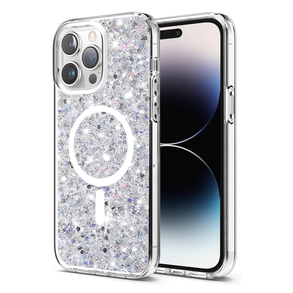 Sparkly Glitter MagSafe - iPhone 14 Pro Max - White