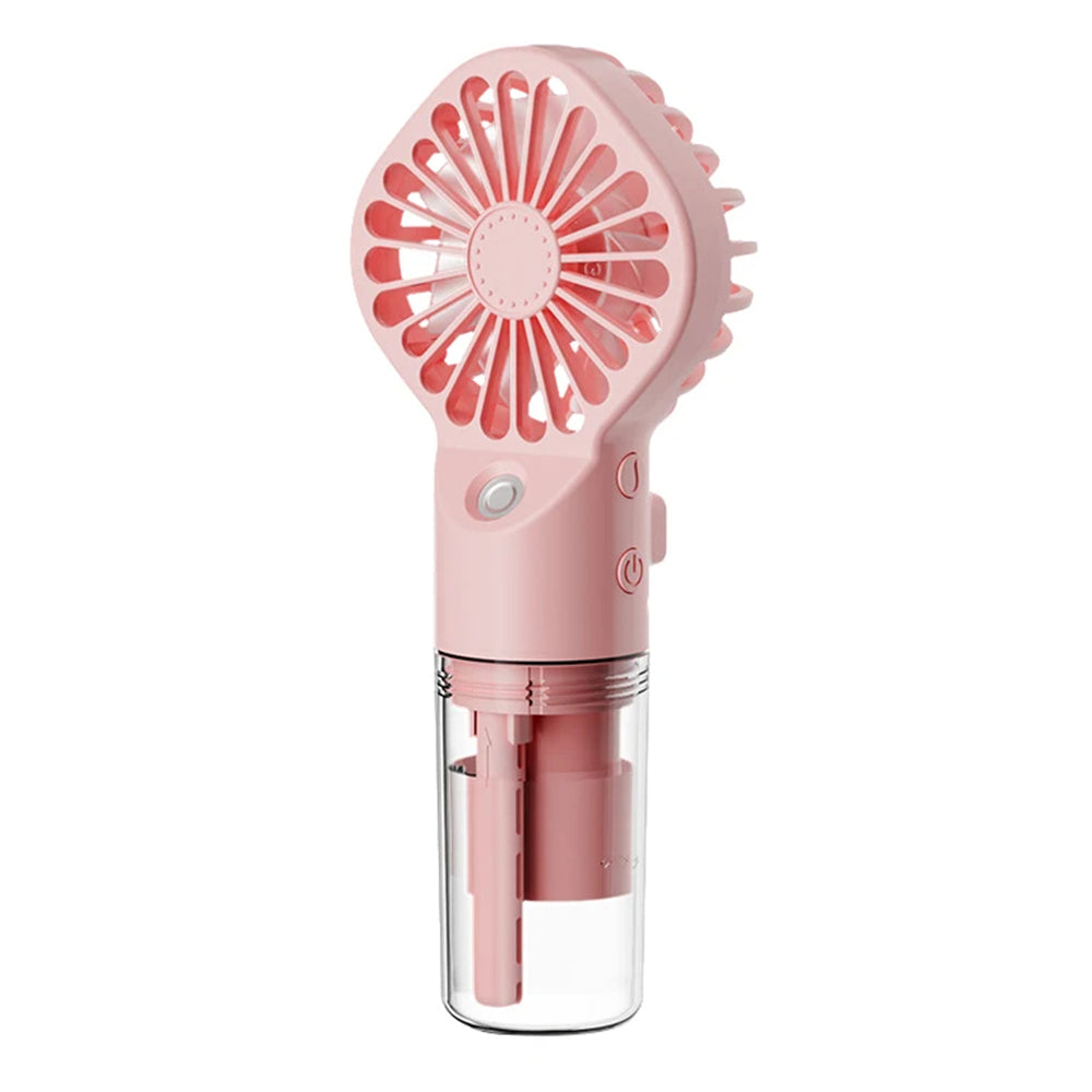 Handheld Fan (G10) - Portable, with Humidifier, Four Speeds, USB - Pink