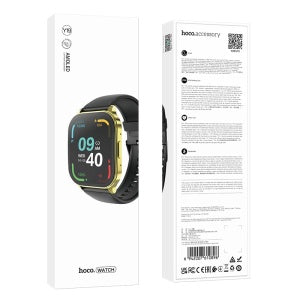 Smartwatch Hoco Y19 IP68 AMOLED οθόνη 300mAh V5.2 με Δυνατότητα Κλήσεων Gold