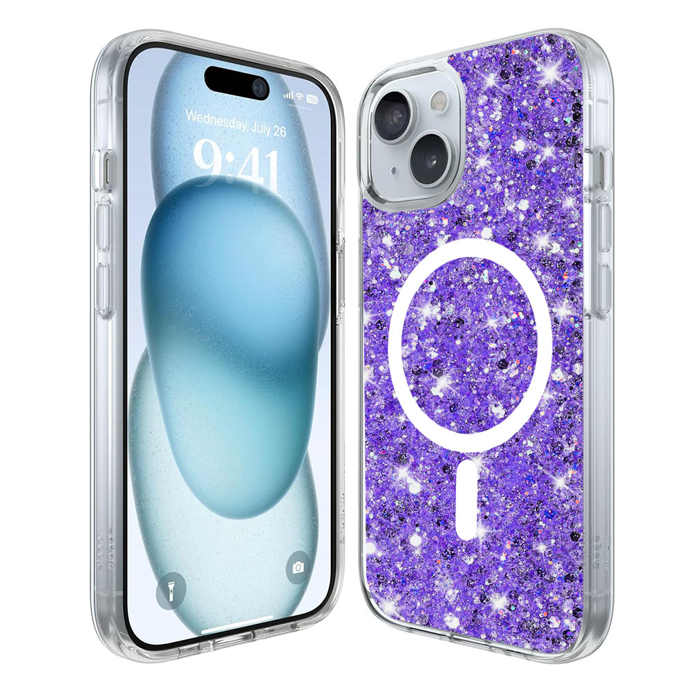 Sparkly Glitter MagSafe - iPhone 14 Plus/15 Plus - Purple