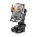 Hoco - Car Holder with Wireless Charging Transparent 15W - Metal Gray