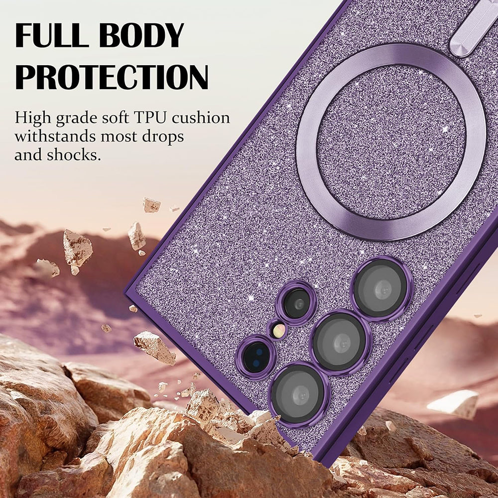 Luxury Glitter MagSafe - Samsung Galaxy S21 FE 5G - Deep Purple