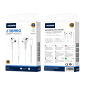 JELLICO wired earphones EP3A Lightning with microphone 1.2M White