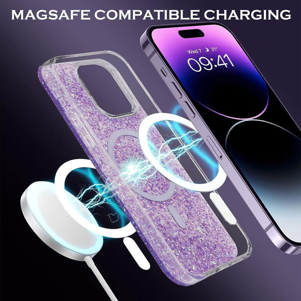 Sparkly Glitter MagSafe - iPhone 15 Pro - Magenta