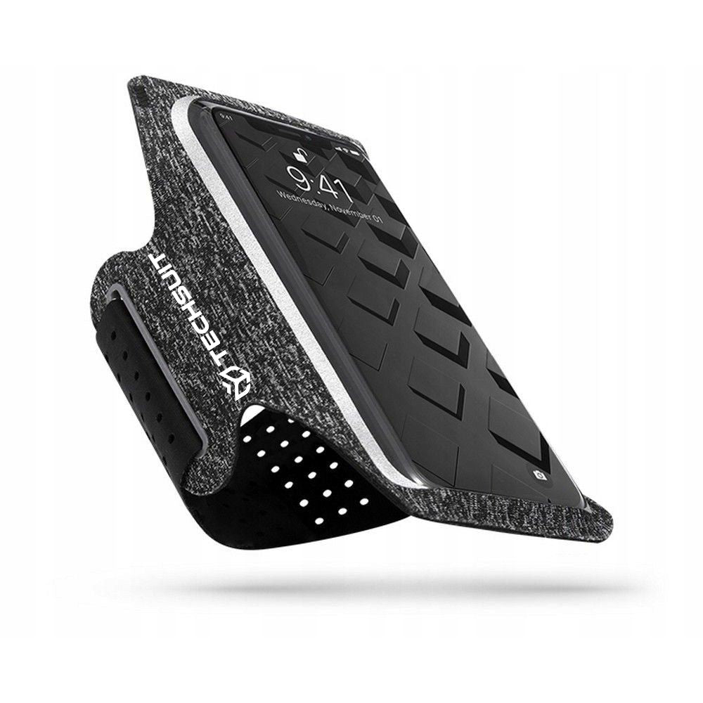 Sports Armband (TH10) - with Velcro, for Phones, max 6.5" - Gray / White