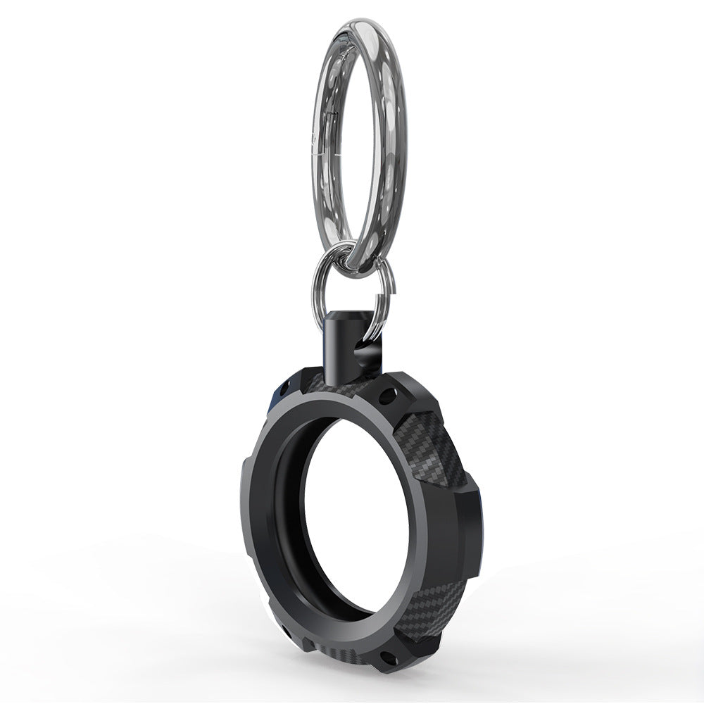 Techsuit Rugged Armor Pro Holder - Apple AirTag, Metal Ring - Black