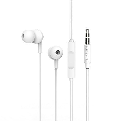 Ακουστικά BOROFONE BM49 με μικρόφωνο smart control 3.5mm audio plug Λευκά