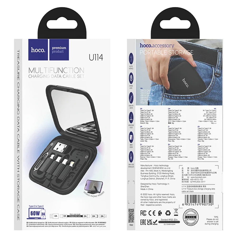 Hoco Set Cable, Adapters & Card Remover Treasure Box - Black