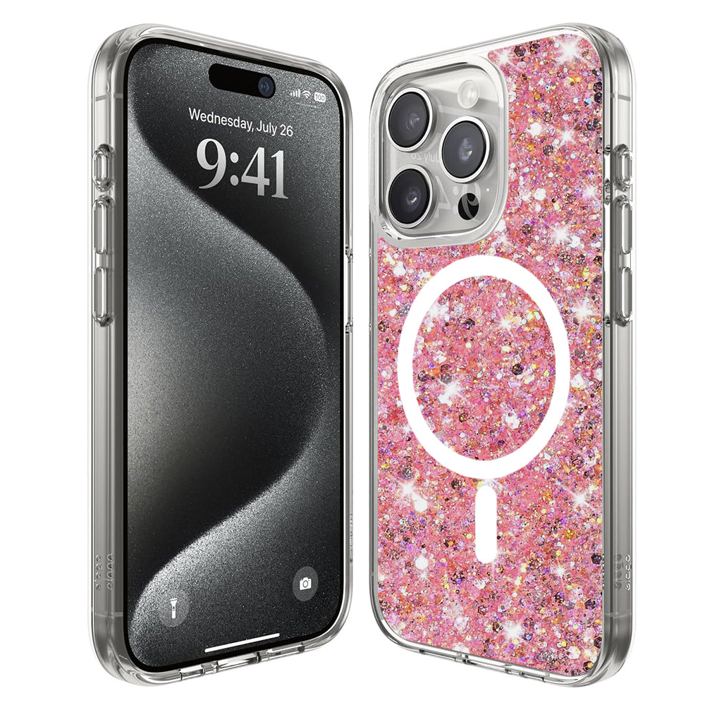 Sparkly Glitter MagSafe - iPhone 15 Pro - Pink