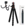 Techsuit Octopus Tripod - Phone/GoPro, Portable, Flexible - Black
