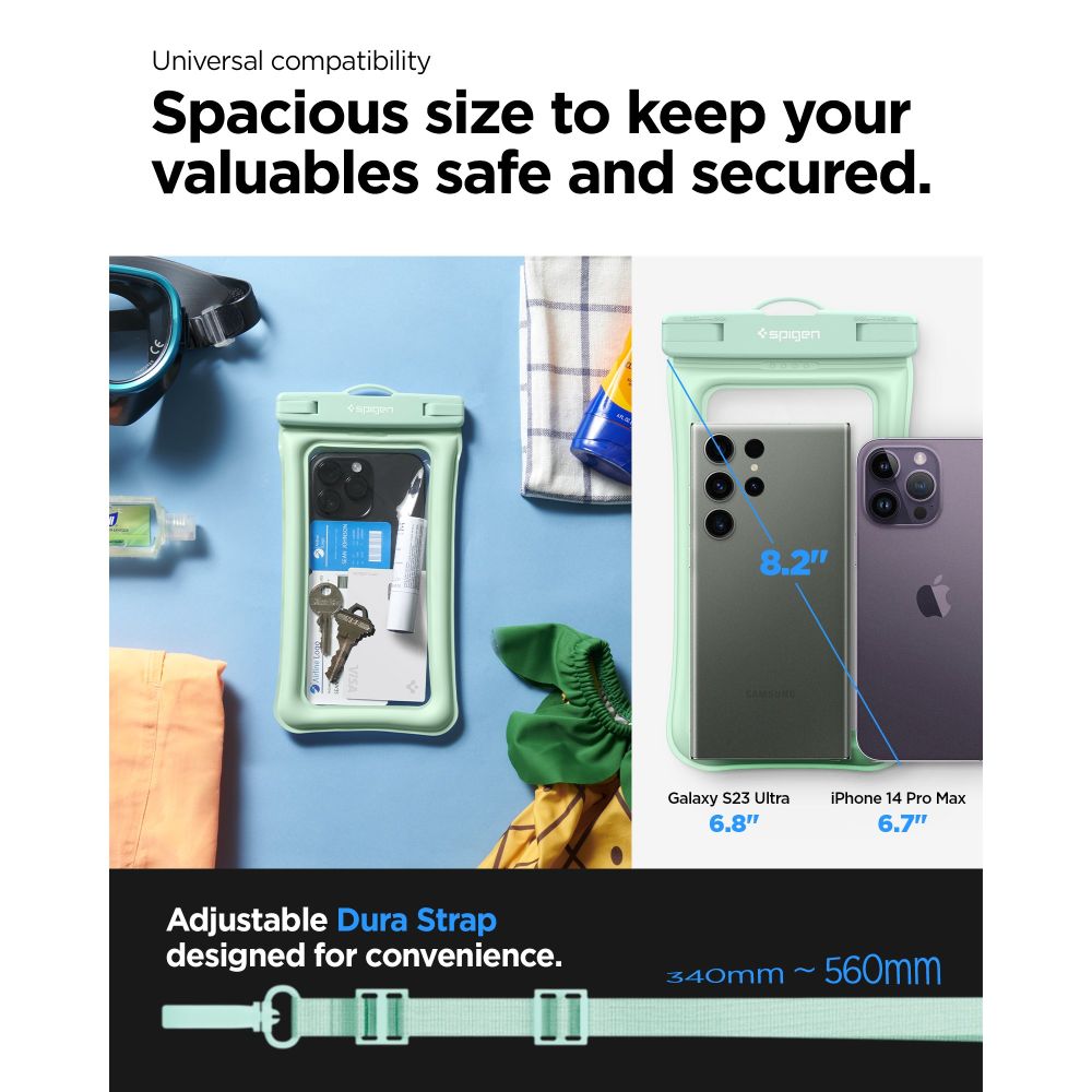 Spigen Waterproof Case (A610) - IPX8, for Phone max 6.9" - Mint