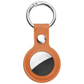 Secure Leather Holder (SLH1) - Apple AirTag Case, with Metal Ring - Brown
