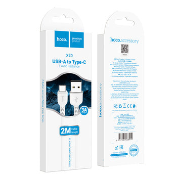 HOCO cable X20 USB-C 3.1A 2M White