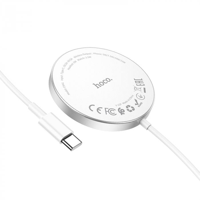 Ασύρματος Φορτιστής Hoco CW41 Delight 3-σε-1 15W Magnetic Magsafe 7.5W Λευκό