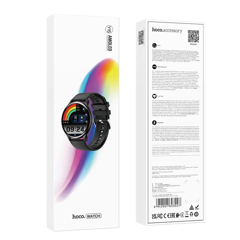 HOCO Y15 | Smartwatch με οθόνη Amoled 1.43″, μαύρο