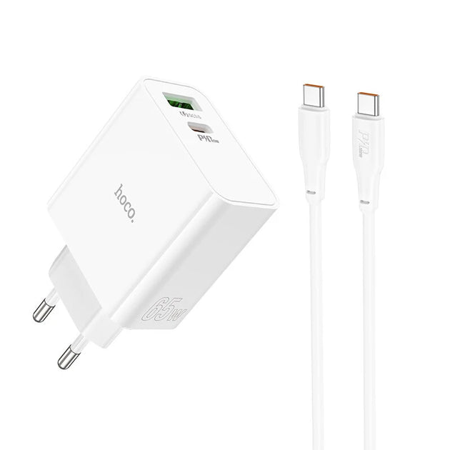 HOCO C113A Φορτιστής 65W με θύρα USB-C και USB και καλώδιο usb-c to usb-c