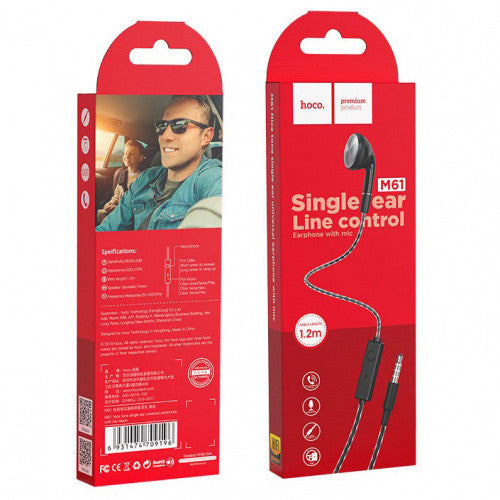 Μονό ακουστικό HOCO M61 Με μικρόφωνο 3.5mm audio plug μαύρο