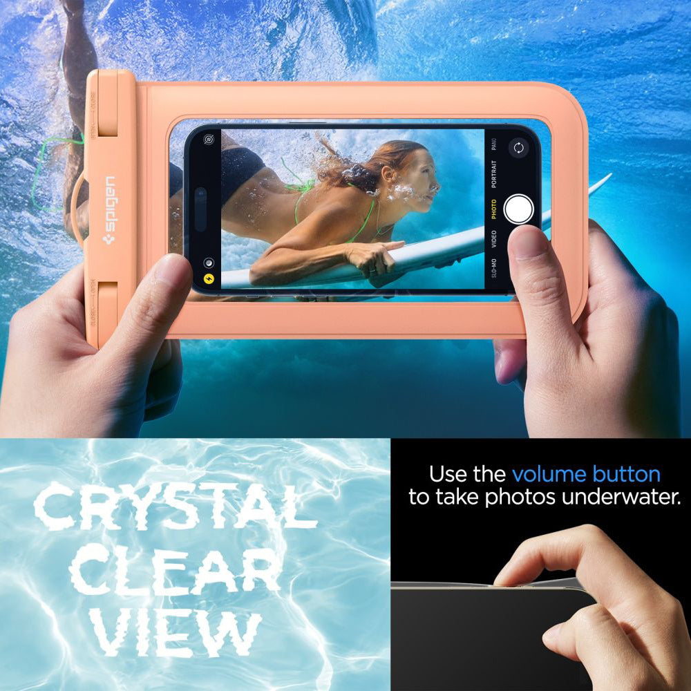 Spigen Waterproof Case (A601) - IPX8, for Phone 3.5 - 7" - Apicot