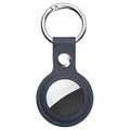Secure Leather Holder (SLH1) - Apple AirTag Case, with Metal Ring - Blue