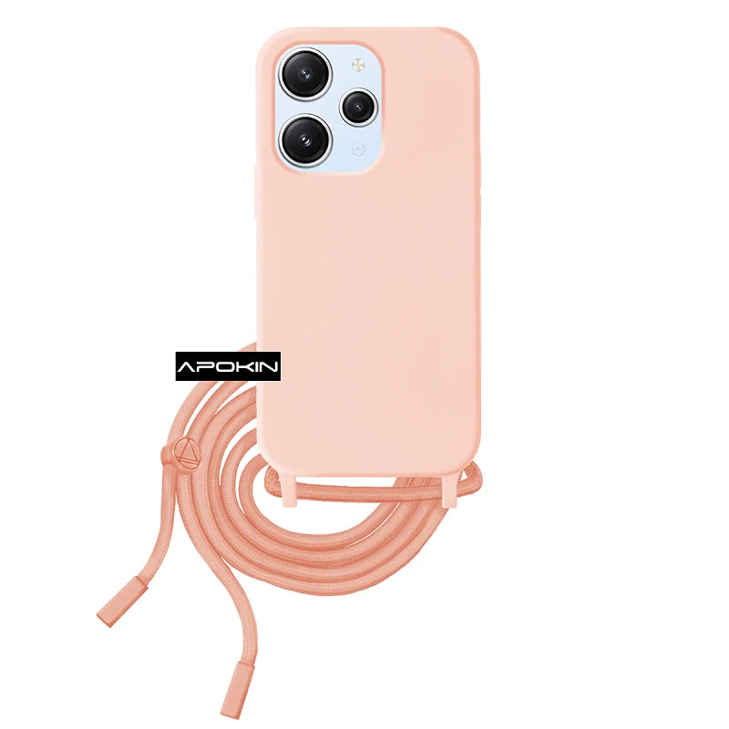 Soft Case with Lanyard Xiaomi Redmi 12 5-Colors - Color : Pink