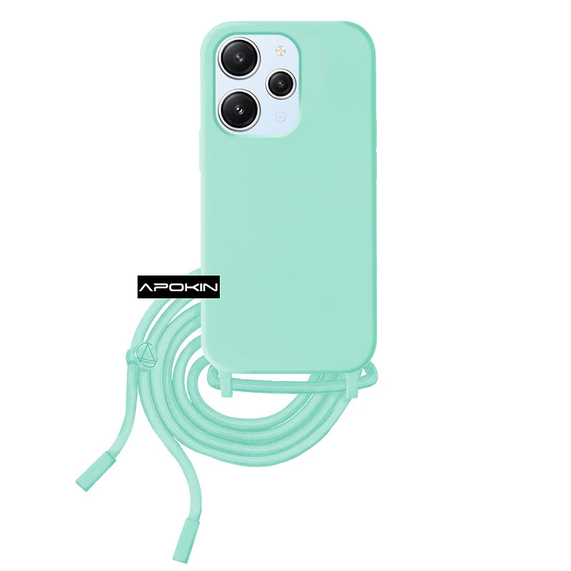 Soft Case with Lanyard Xiaomi Redmi 12 5-Colors - Color : Turquoise