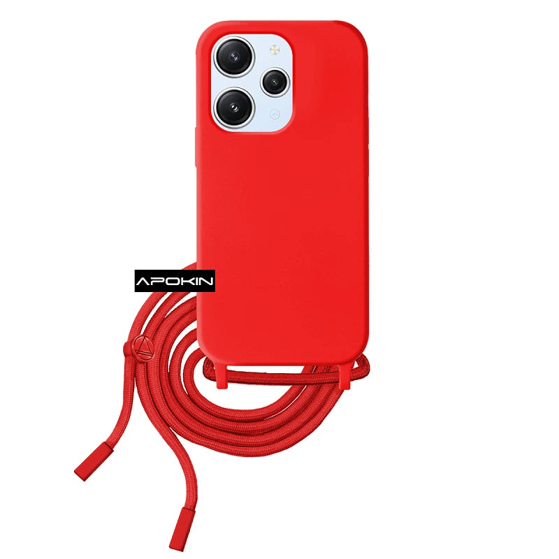 Soft Case with Lanyard Xiaomi Redmi 12 5-Colors - Color : Red