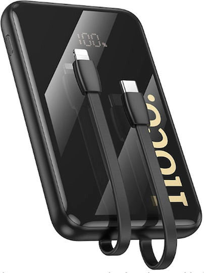 Powerbank Hoco 10000 mAhQC PD 22,5W with built-in cables USB C + Lightning Q37 black